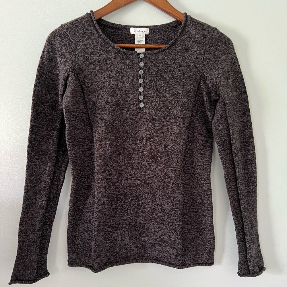 Sundance NWOT Homestead Henley Cotton Silk Blend Sweater Size XS